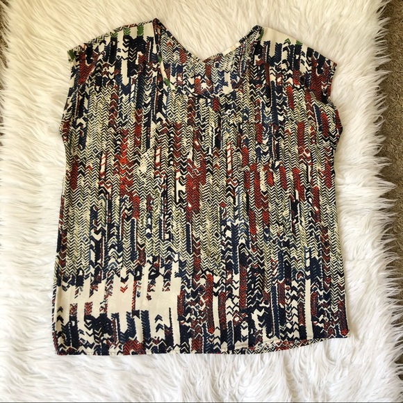 Anthropologie geometric sleeveless blouse, medium - Picture 5 of 6